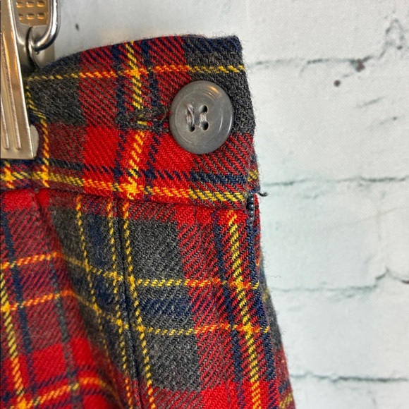 Nordstrom Corbin Ltd Vintage Grey Red Pleated Plaid Skirt Sz 12 Academia Holiday - Picture 6 of 16